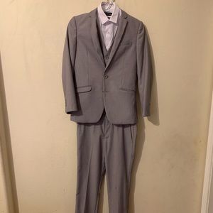 3 piece light grey boys suit